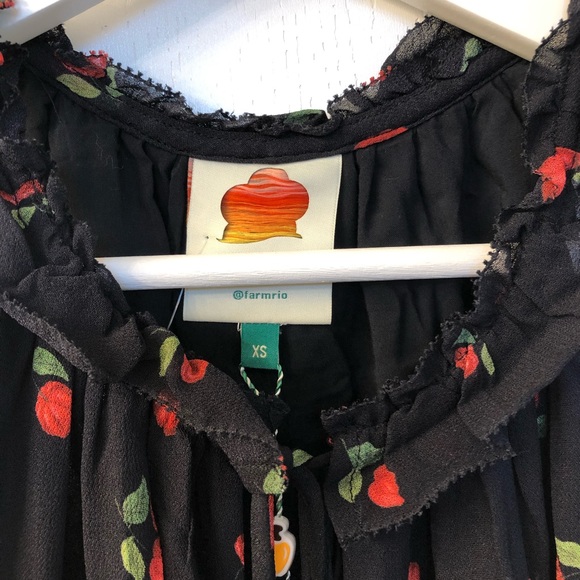 FARM Rio Pitanga Cherry Black Layered Mini Dress - Picture 8 of 9